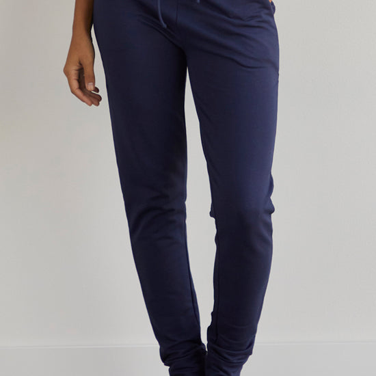 Women's Organic Cotton Joggers | Navy Blue | Fair Indigo | Ethically Made Clothing | Fair Trade Clothes