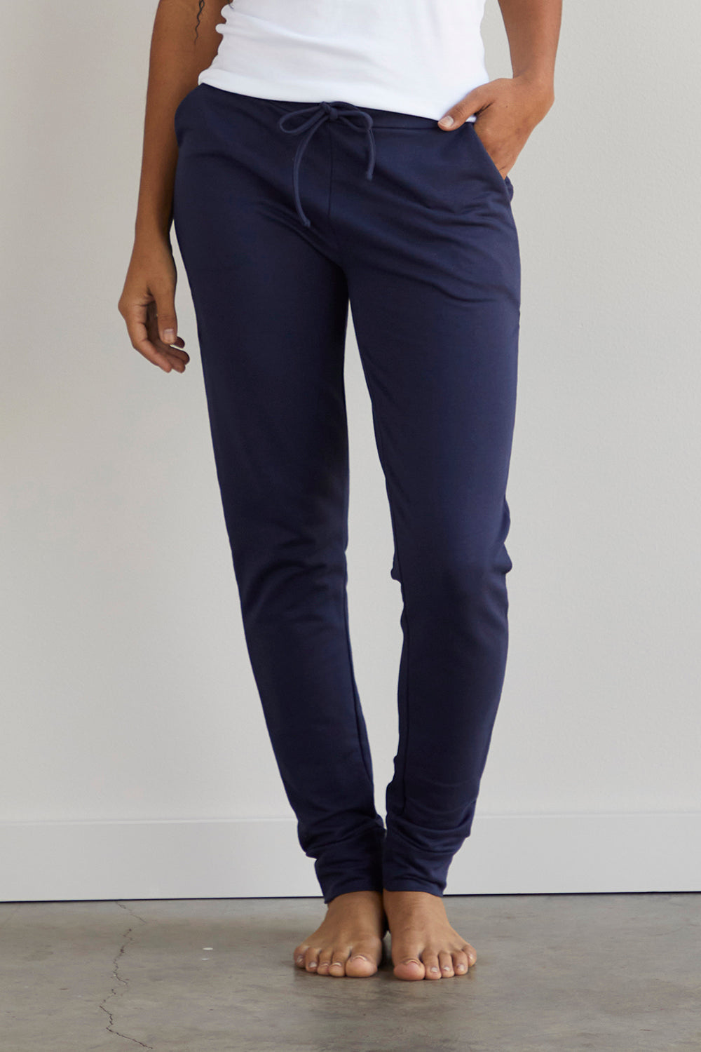 Women's Organic Cotton Joggers | Navy Blue | Fair Indigo | Ethically Made Clothing | Fair Trade Clothes