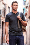 Men's Organic Cotton V-Neck T-Shirt | Dark Charcoal Grey Heather | Fair Indigo | Ethically Made Clothing | Fair Trade Clothes