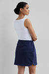 Women's Luxe 100% Organic Cotton Sleeveless Boat Neck Tee | Navy Blue | Fair Indigo | Ethically Made Clothing | Fair Trade Clothes